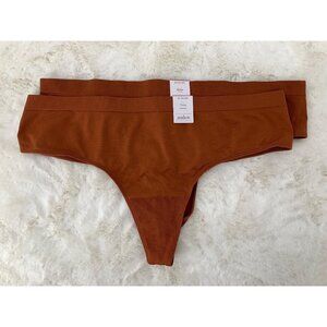 Auden Seamless Thong Womens Plus size 3X (24-26) Rust brown New with tags